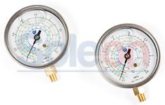 Manometer nízkotlaký plnený olejom Ø80mm, R744 ML80/100R1/D5/K1 Wigam